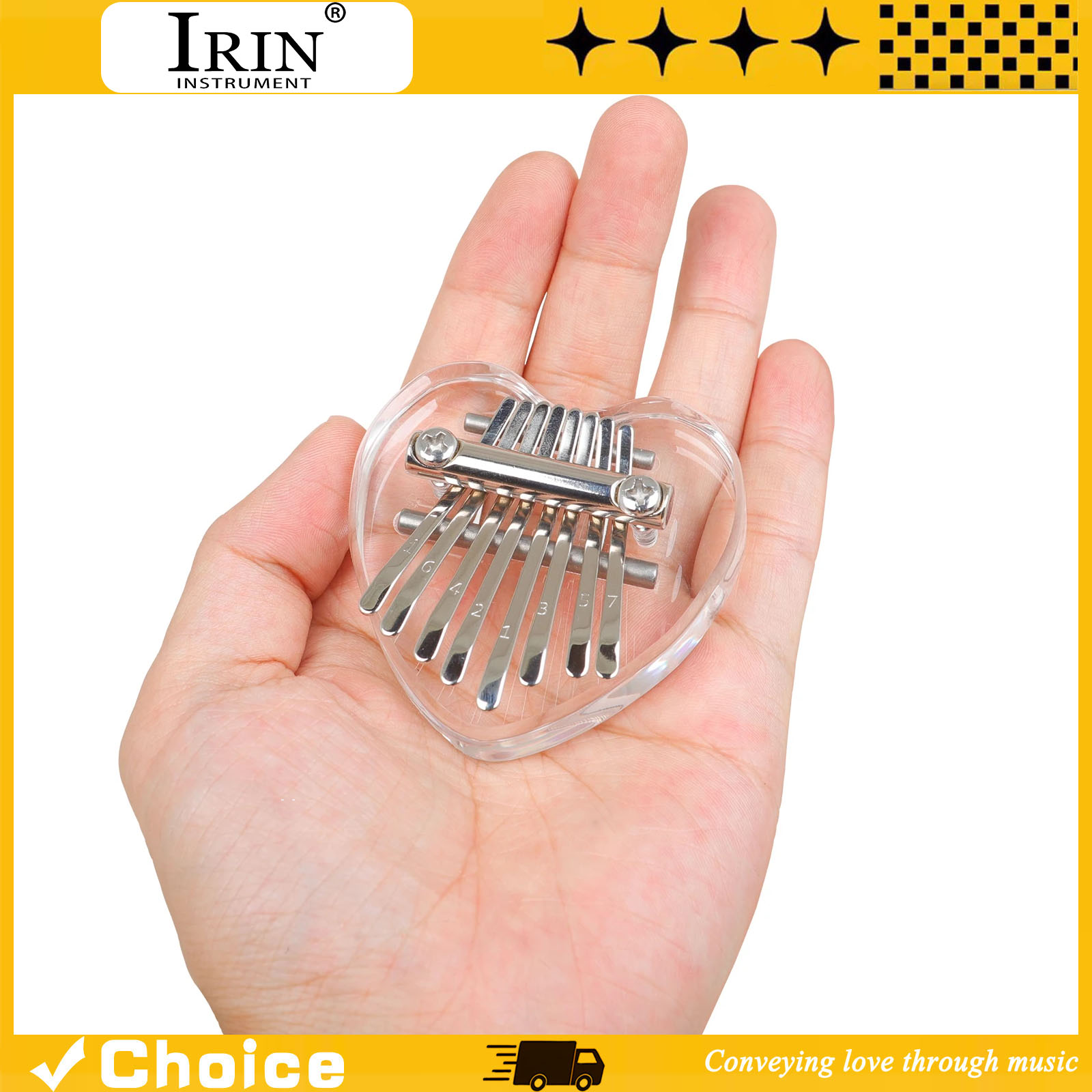 Musical Instrument Kids - 8-Key Kalimba Mini Duimpiano Acryl Transparant